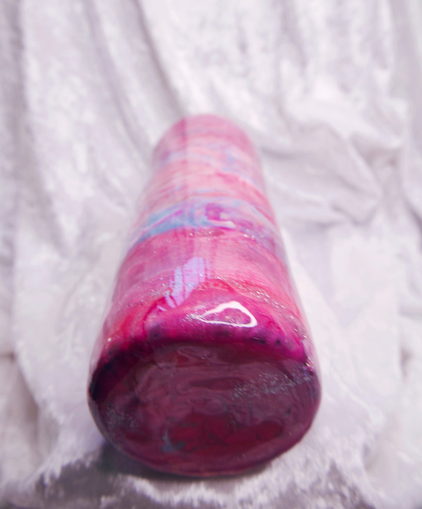 20 Oz Glittered Pink Blue red ink swirl