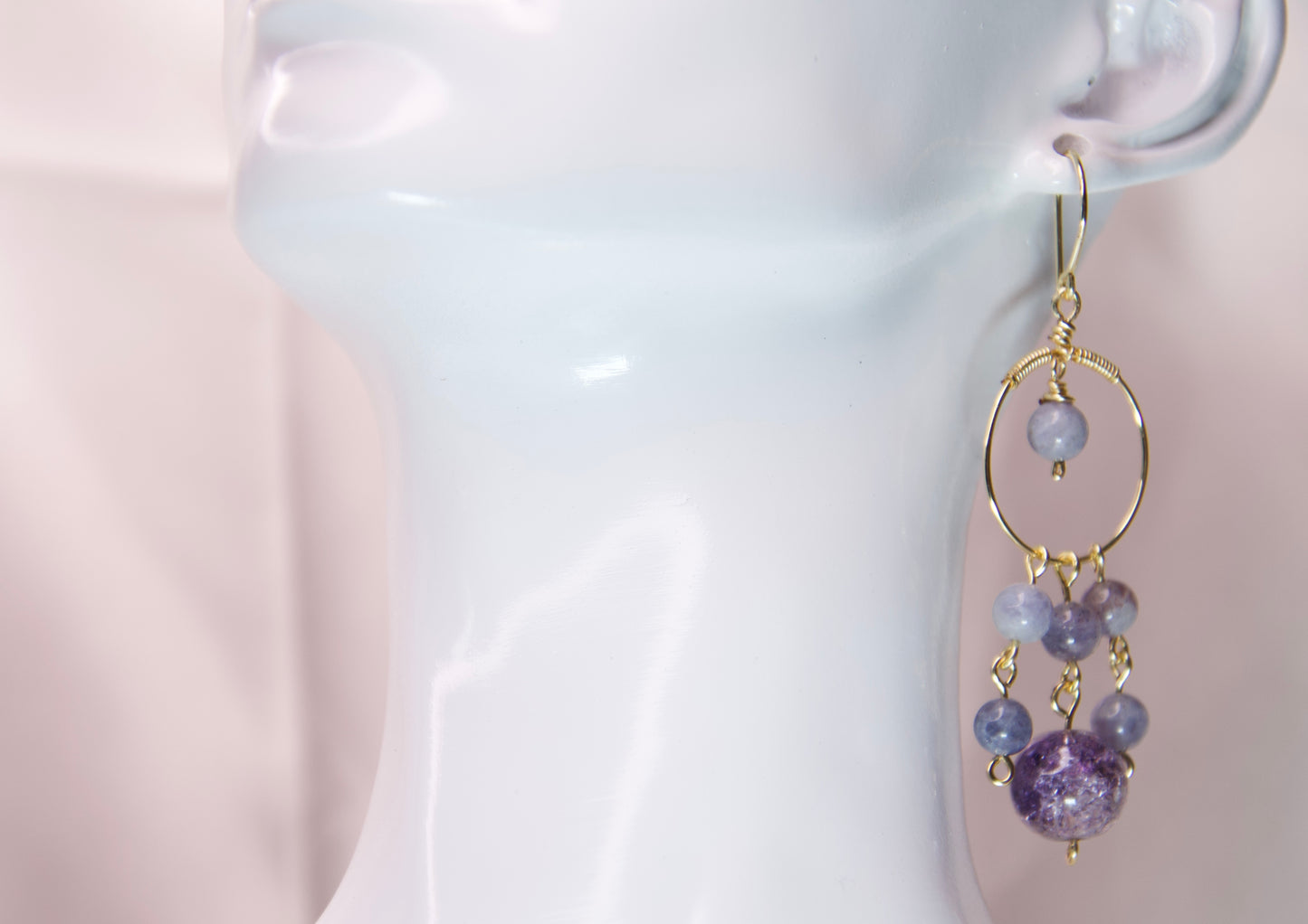 Lavender Moon Chandelier Earrings