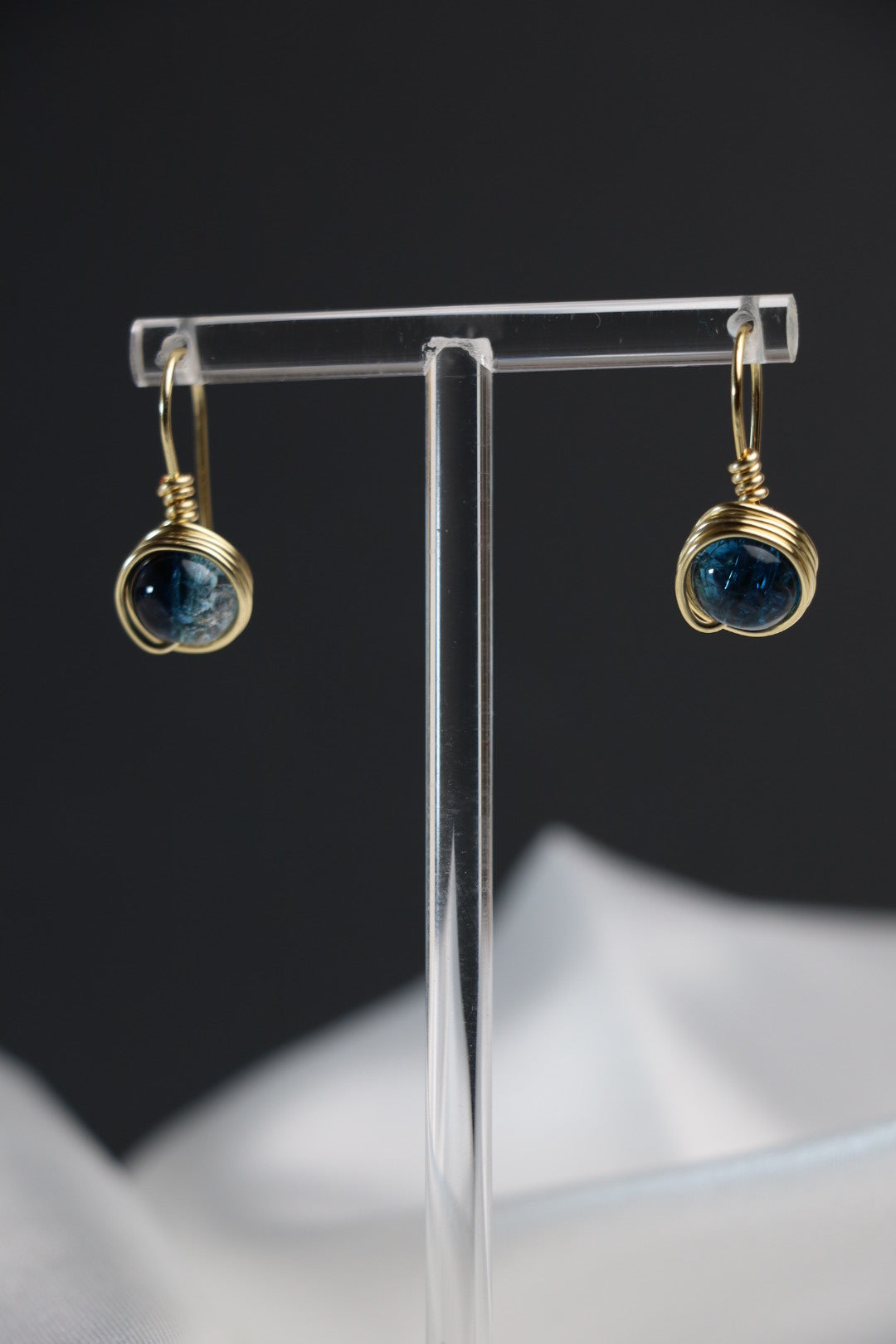 Whisper Drop Earrings – Deep Ocean Blue
