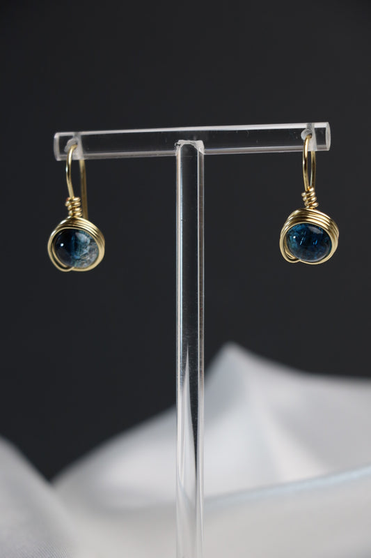 Whisper Drop Earrings – Deep Ocean Blue