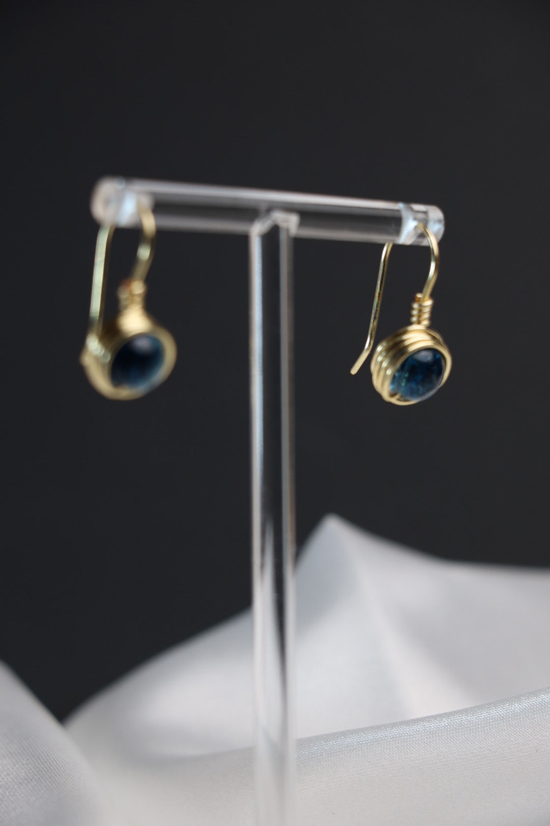 Whisper Drop Earrings – Deep Ocean Blue