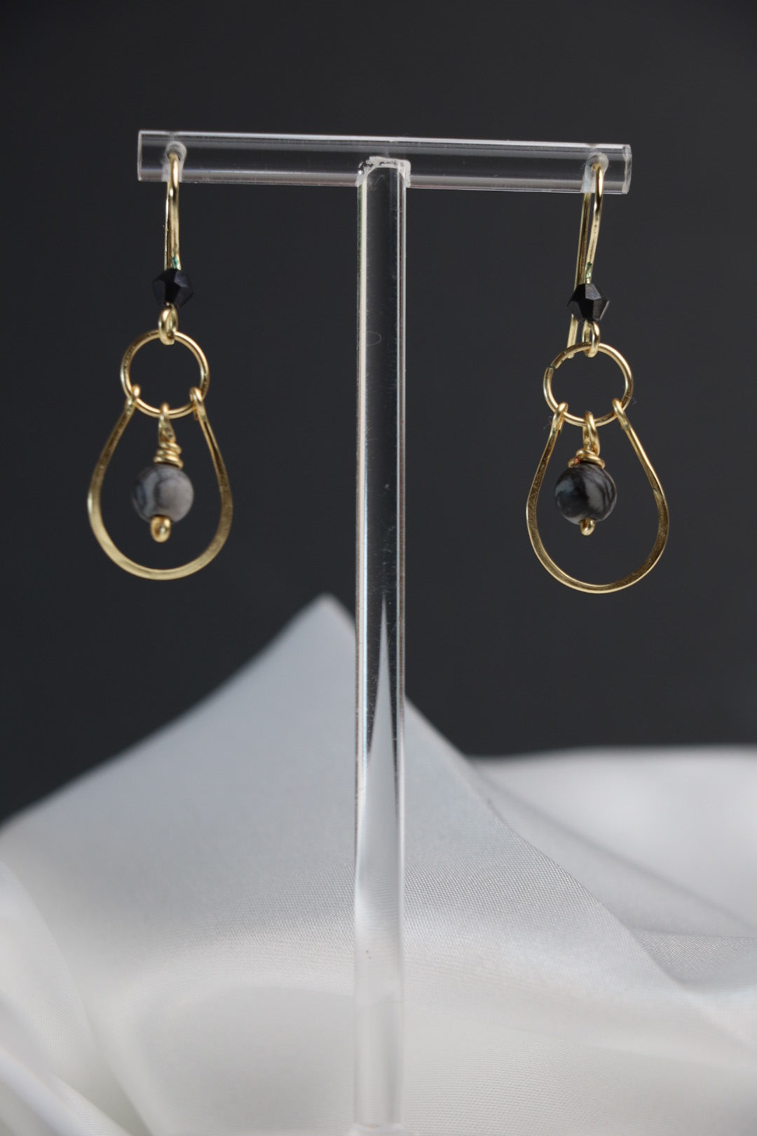 Midnight Teardrop Elegance Earrings