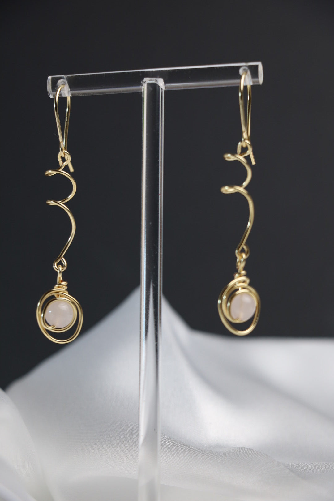 Blush Spiral Drop Earrings