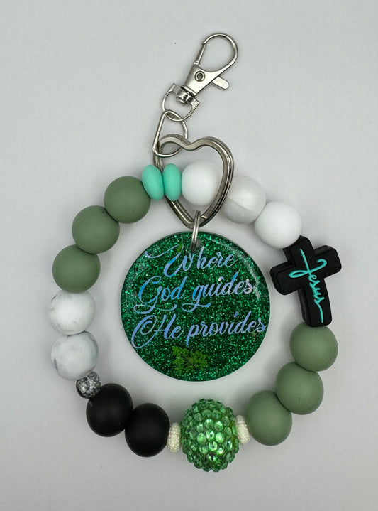 WHERE GOD GUIDES HE PROVIDES WRISTLETS/KEYCHAIN/WRISTLET/JESUS WRIATLET