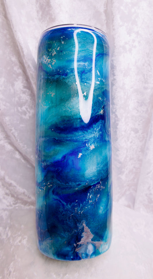 20 oz Shades of Blue swirl tumbler