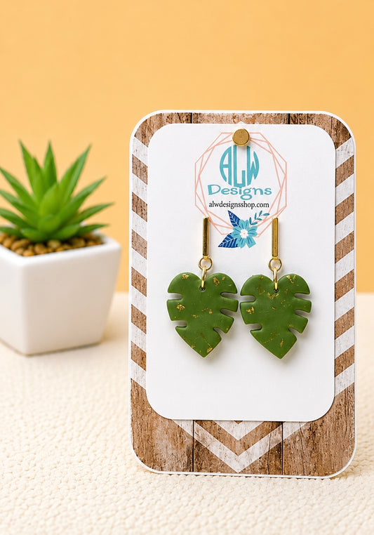 Monstera Leaf Earrings/