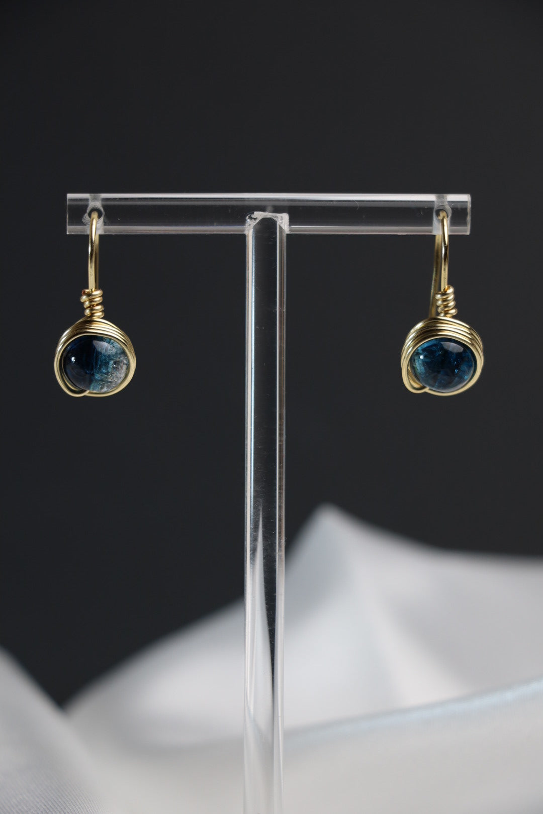 Whisper Drop Earrings – Deep Ocean Blue