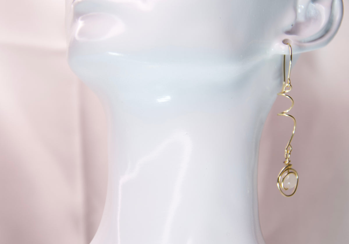 Blush Spiral Drop Earrings
