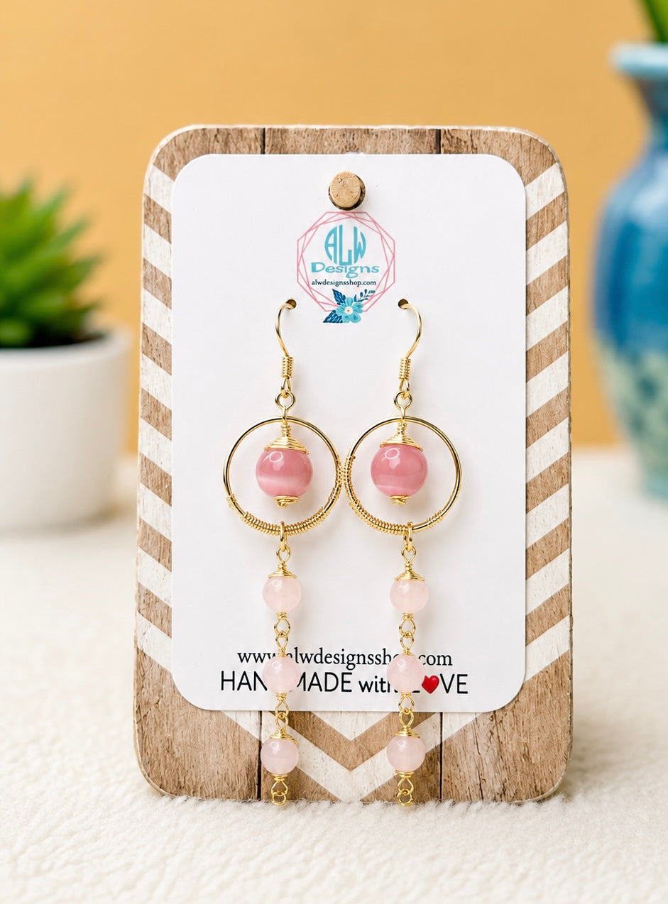 Rosewater Radiance Dangle Earrings