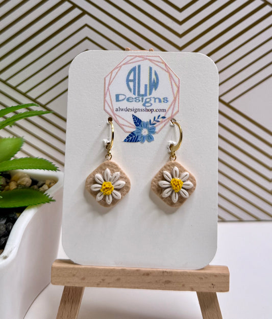 Daisy Charm Drop Earrings