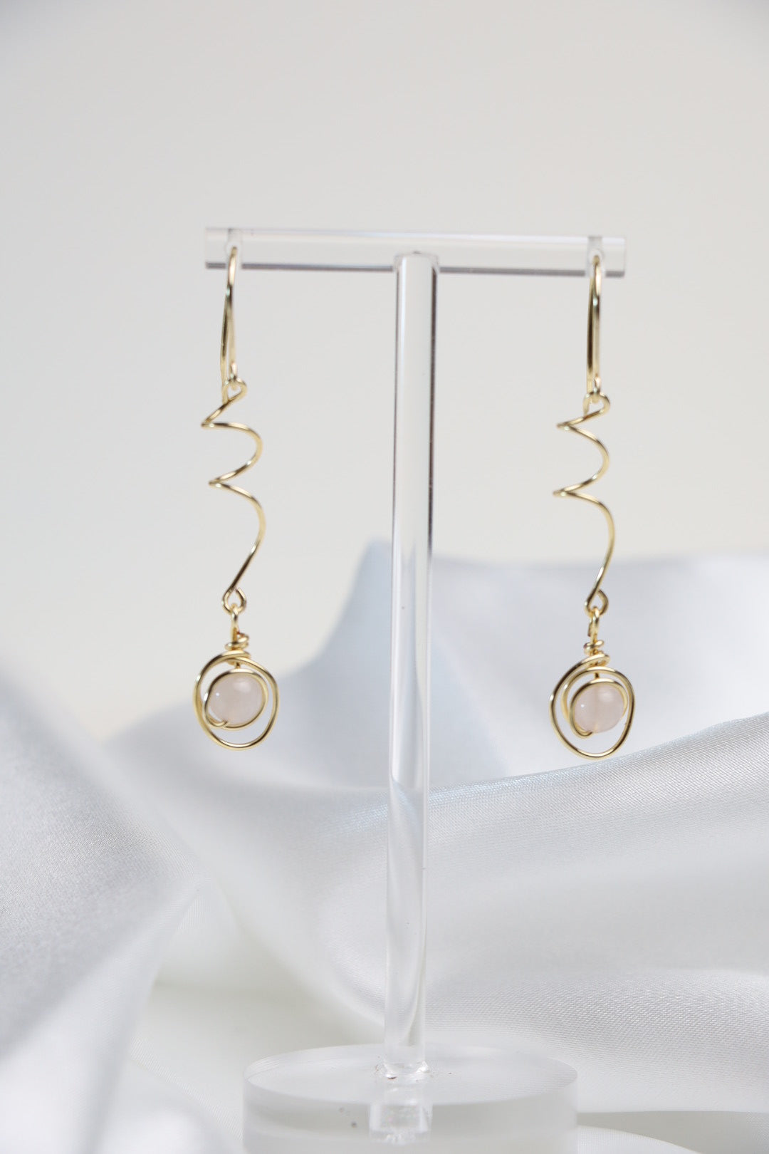 Blush Spiral Drop Earrings