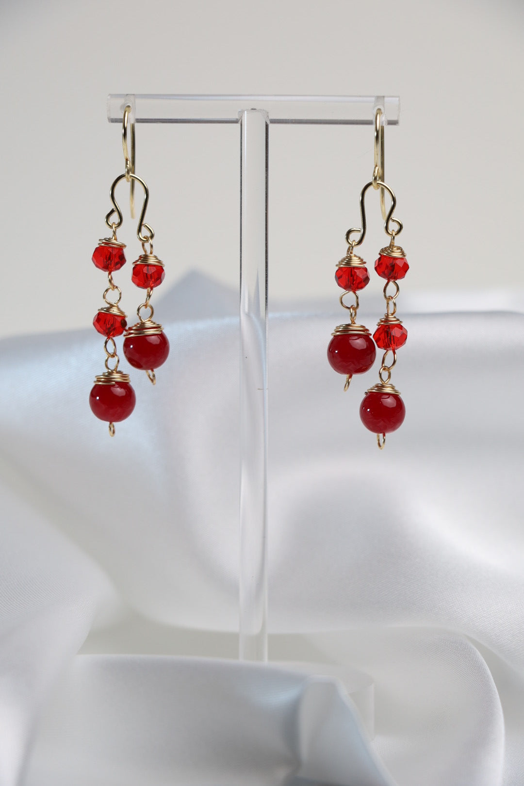 Scarlet Flame Dangle Earrings