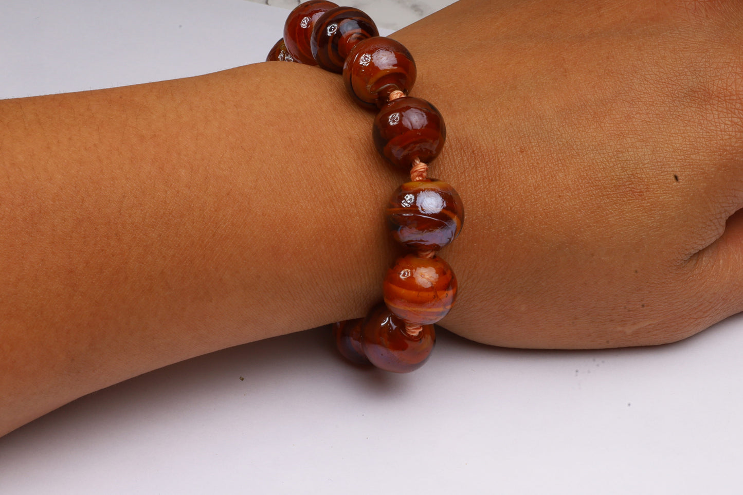 Orange macrame bracelet, adjustable bracelet,gift for her